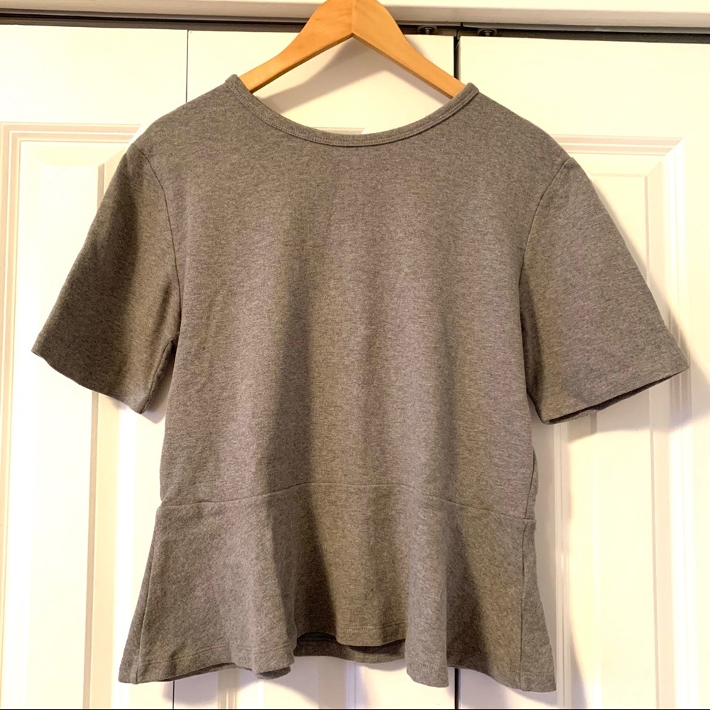 GAP XL Soft Cotton Peplum Top Blouse Short Sleeve